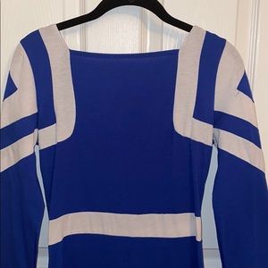 Blue and white dress